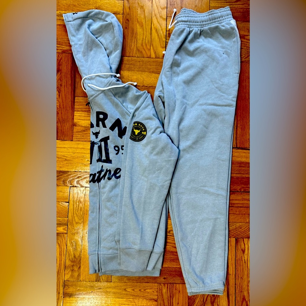 Men's Project Rock Heavyweight Terry Full-Zip hoodie L pants XL 100% Authentic